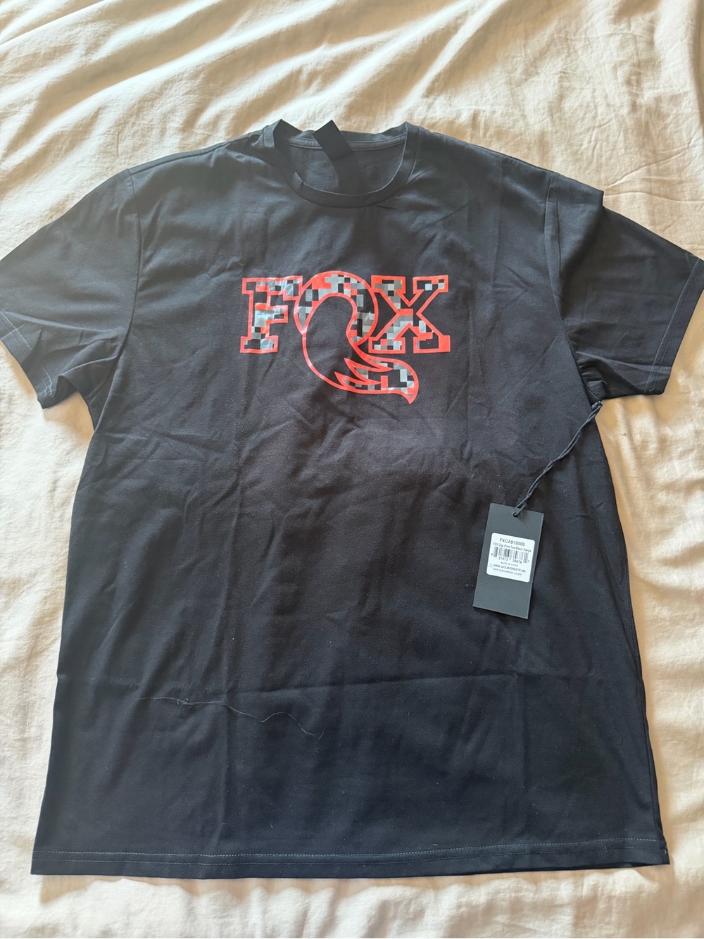 Fox Black Short Sleeve Tee with Red Graphic Logo
